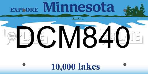 DCM840 Minnesota License Plate