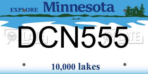 DCN555 Minnesota License Plate