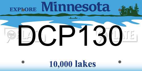 DCP130 Minnesota License Plate