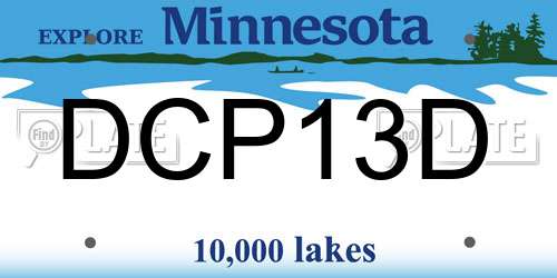 DCP13D Minnesota License Plate