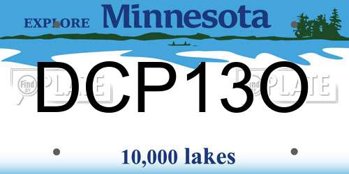 DCP13O Minnesota License Plate