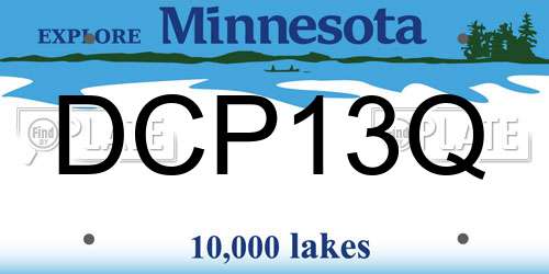 DCP13Q Minnesota License Plate