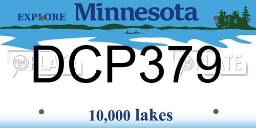 DCP379 Minnesota License Plate