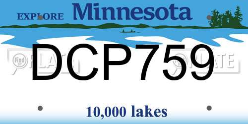 DCP759 Minnesota License Plate