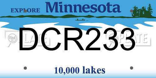 DCR233 Minnesota License Plate