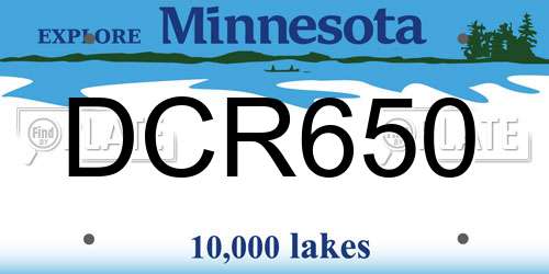 DCR650 Minnesota License Plate