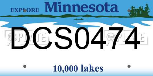 DCS0474 Minnesota License Plate