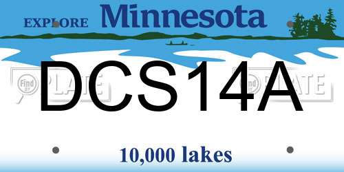 DCS14A Minnesota License Plate