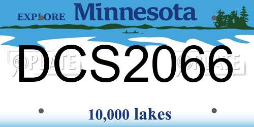 DCS2066 Minnesota License Plate