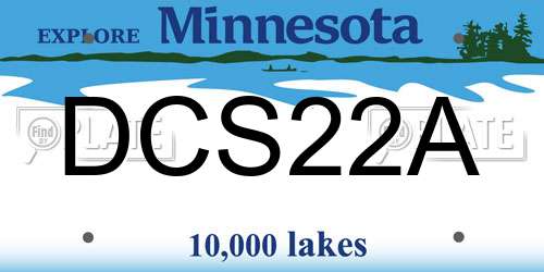 DCS22A Minnesota License Plate