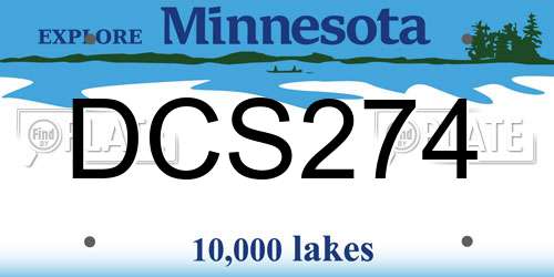 DCS274 Minnesota License Plate