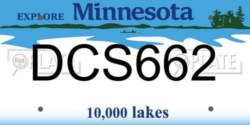 DCS662 Minnesota License Plate