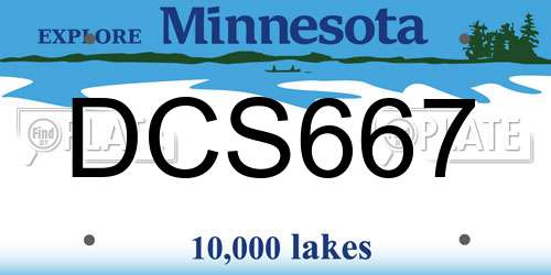 DCS667 Minnesota License Plate