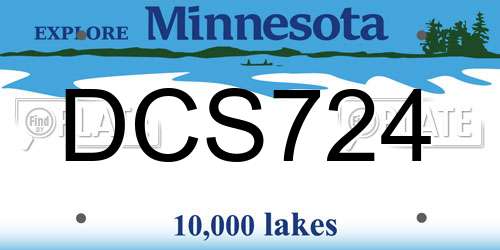 DCS724 Minnesota License Plate