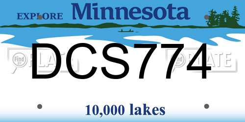DCS774 Minnesota License Plate