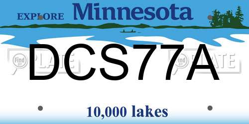 DCS77A Minnesota License Plate