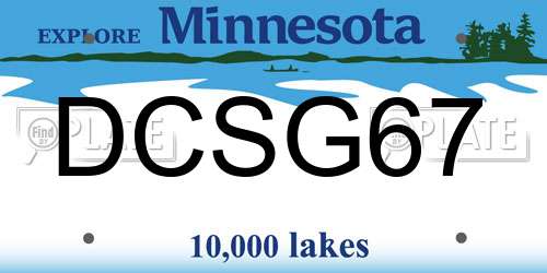 DCSG67 Minnesota License Plate
