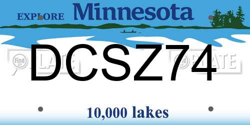 DCSZ74 Minnesota License Plate