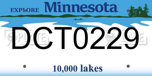 DCT0229 Minnesota License Plate