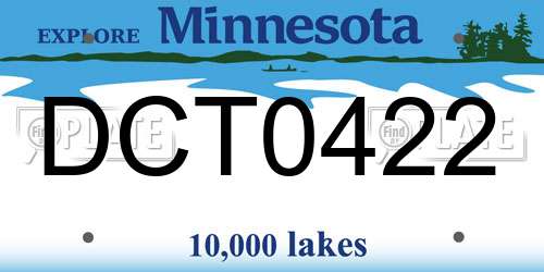 DCT0422 Minnesota License Plate
