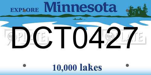 DCT0427 Minnesota License Plate