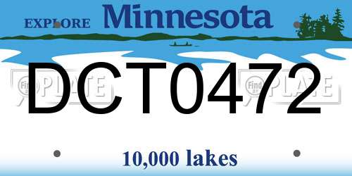 DCT0472 Minnesota License Plate