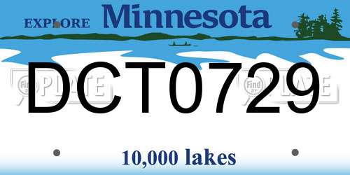 DCT0729 Minnesota License Plate