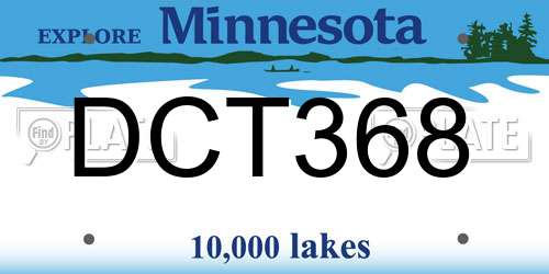 DCT368 Minnesota License Plate