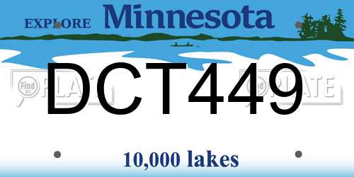 DCT449 Minnesota License Plate