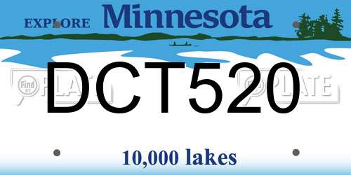 DCT520 Minnesota License Plate