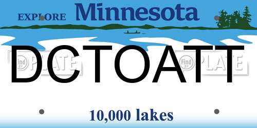 DCTOATT Minnesota License Plate