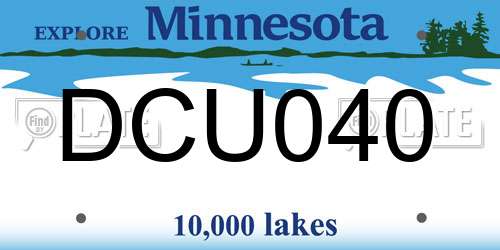 DCU040 Minnesota License Plate