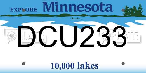 DCU233 Minnesota License Plate