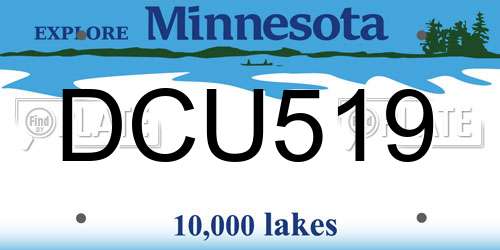 DCU519 Minnesota License Plate