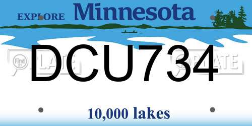 DCU734 Minnesota License Plate