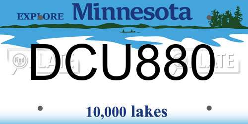 DCU880 Minnesota License Plate