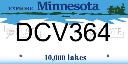 DCV364 Minnesota License Plate