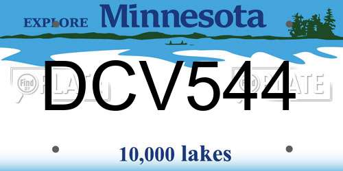 DCV544 Minnesota License Plate