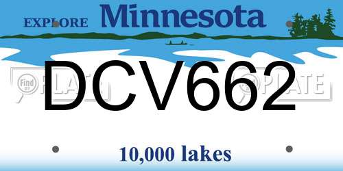 DCV662 Minnesota License Plate