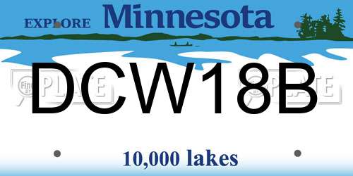 DCW18B Minnesota License Plate