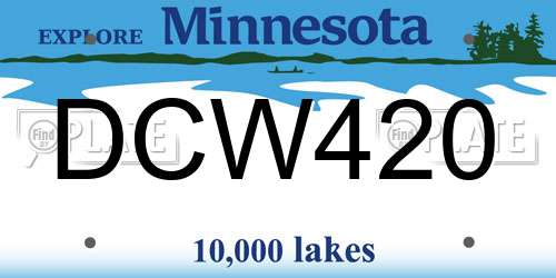 DCW420 Minnesota License Plate