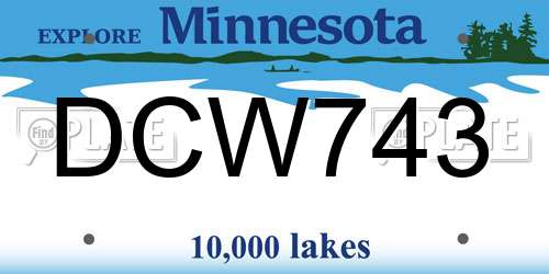 DCW743 Minnesota License Plate