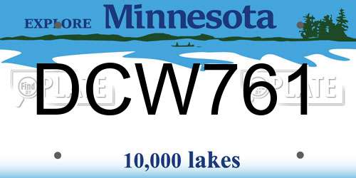 DCW761 Minnesota License Plate