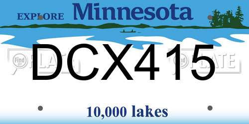DCX415 Minnesota License Plate