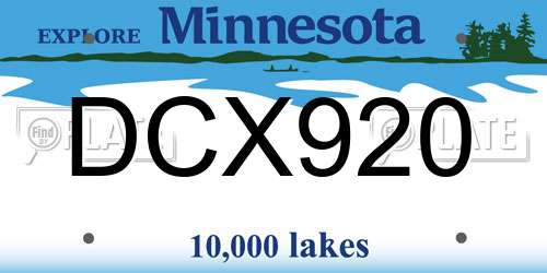 DCX920 Minnesota License Plate