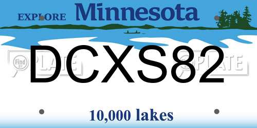 DCXS82 Minnesota License Plate