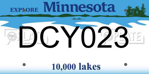 DCY023 Minnesota License Plate