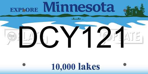 DCY121 Minnesota License Plate