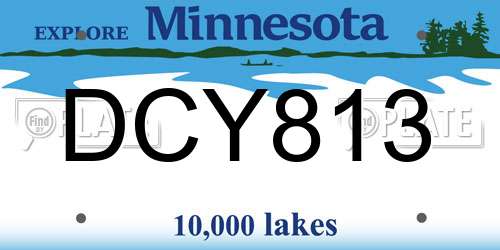 DCY813 Minnesota License Plate