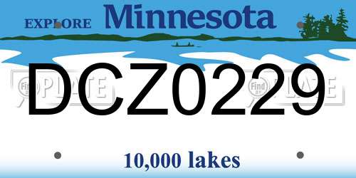 DCZ0229 Minnesota License Plate